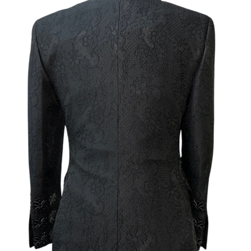 Elegant Black Embellished Men's Blazer - Picture 4 of 14
